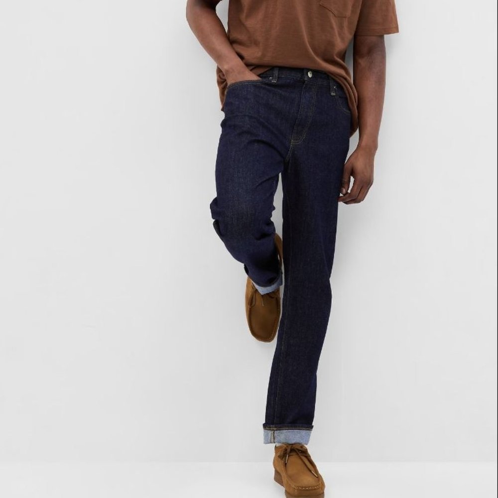 36x30 Gap Straight GapFlex Dark Wash Midrise Men's Jeans (Resin)